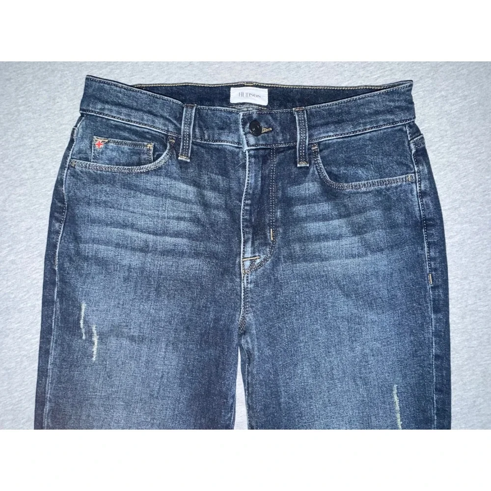 Hudson Womens Krista Jeans Skinny Dark Wash Distressed Denim Streetwear Size 28